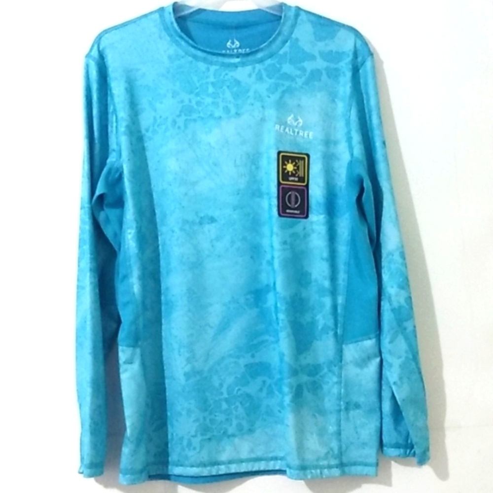 REALTREE ASPECT FISHING REVERSIBLE PERFORMANCE LONG SLEEVE TEE SIZE MED …